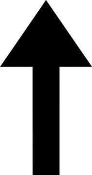 Black Arrow Pointing Upward Directional Symbol.