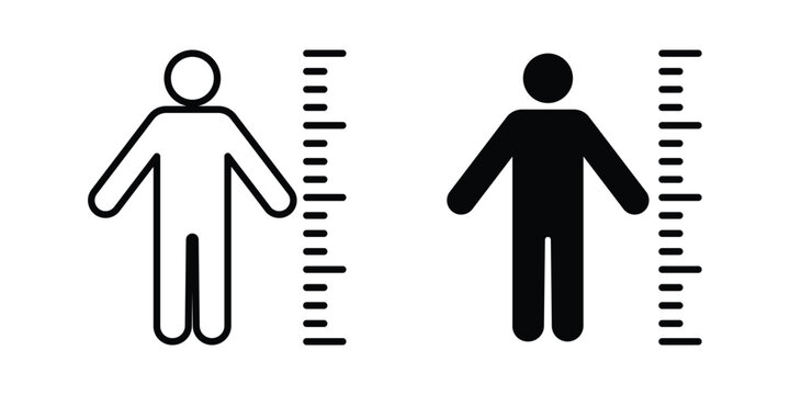 Human height icon set. Vector eps10