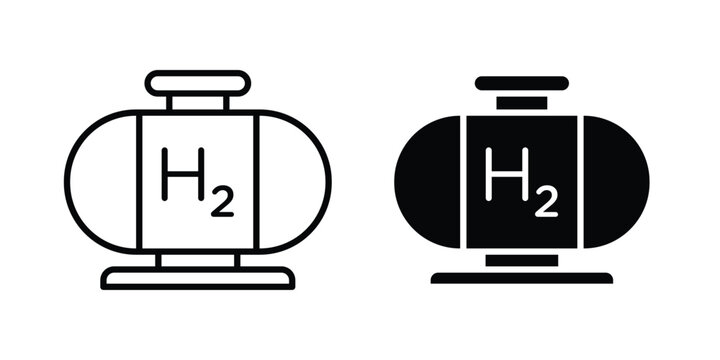 Hydrogen gas tank icon set. Vector eps10