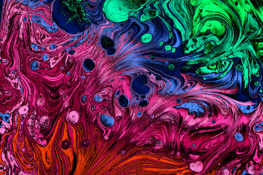   Abstract marble floral pattern texture. Traditional art of Ebru marbling