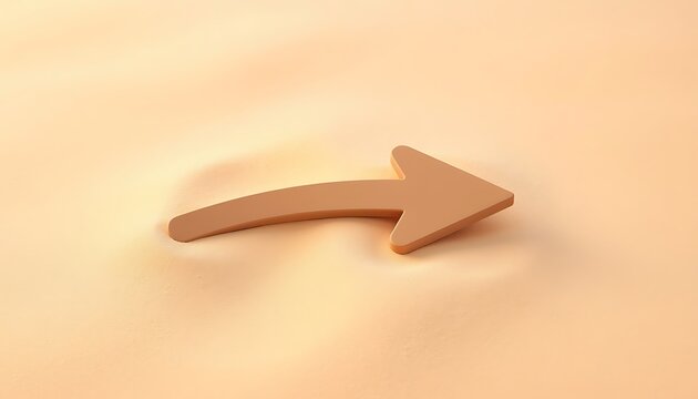 Abstract illustration of a curved arrow pointing right on a neutral background