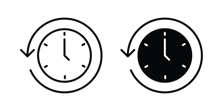 Rewind time icon set. Vector eps10