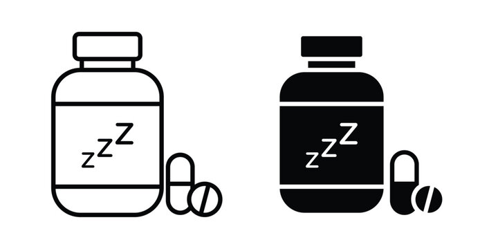 Sleeping pills icon set. Vector eps10