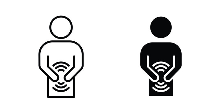Stomachache icon set. Vector eps10