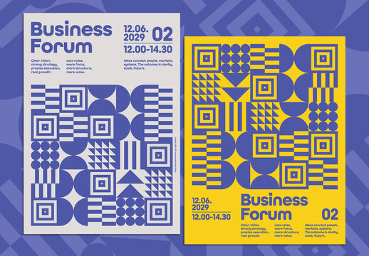 Geometric Bauhaus Style Business Poster Layout