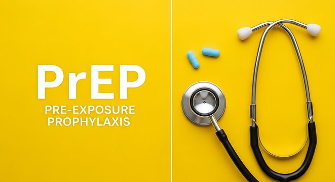 Medical stethoscope and blue pills representing the prep medical treatment