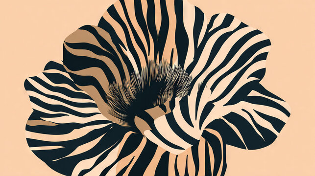 Stylized Zebra Head Artwork with Soft Background