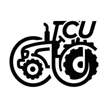 Tractor TCU logo design symbol.