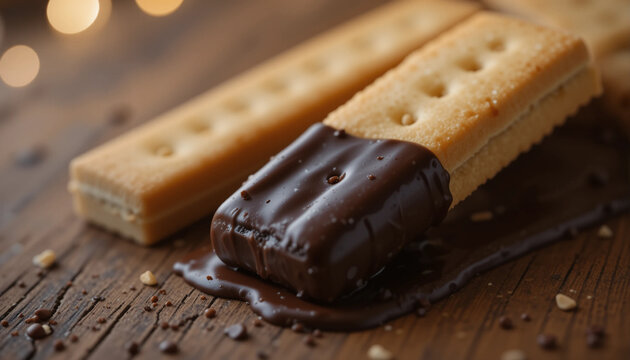 shortbread biscuits dipped in chocolate
