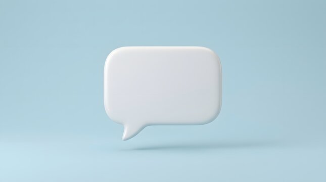 Minimal empty dialogue shape with smooth finish on blue background
