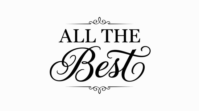 Modern "ALL THE Best" simple typography with small decorative elements, isolated white background.