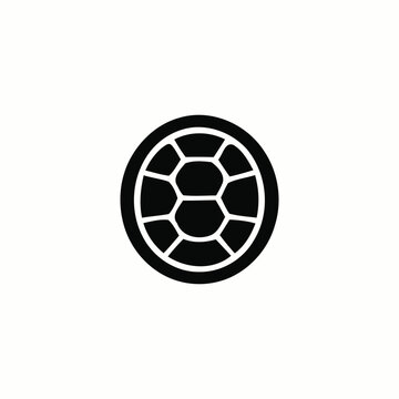 Minimalist turtle shell icon design isolated on white background