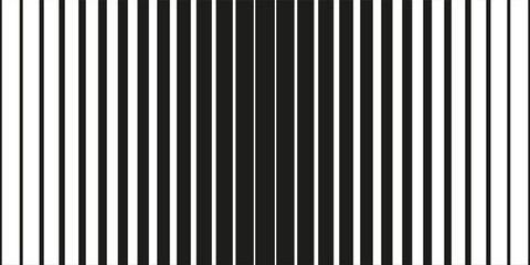 Obraz premium Thin line halftone gradient texture. Fading vertical stripe gradation background. Repeating wide pattern backdrop. Black parallel lines wallpaper for overlay, print, cover, banner, poster. Vector