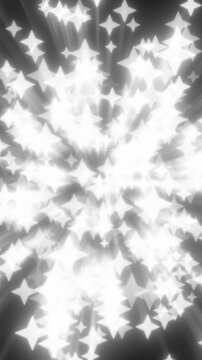 Blinking stars shine particles animation on phone screen black background, with glowing star particles, Shimmering glitter sparkle effect, blinking retro vector star doodles. 4k video