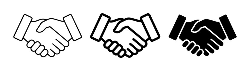 Obraz premium minimalist handshake set black and white silhouette design elements