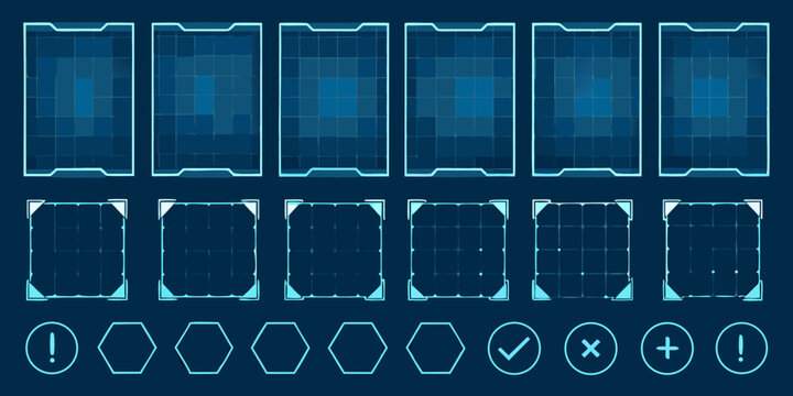 futuristic user interface elements sci fi hud kit with icons