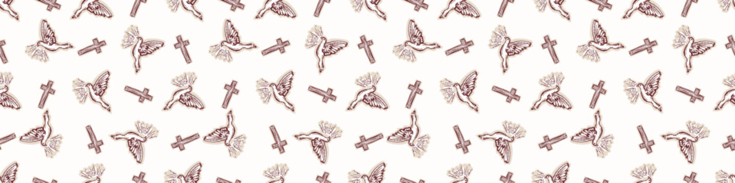 Christian holy spirit dove border 