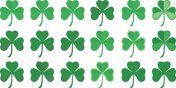 Green clover pattern vector illustration with white background