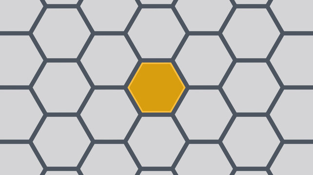 Modern gray and gold honeycomb structure illustration &ndash; Great for digital backgrounds, honey retail branding, or pattern design.