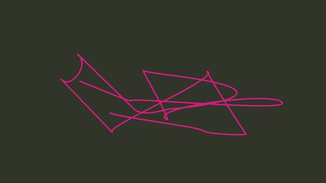 neon pink line drawing of mountain silhouette on black background minimalist abstract design