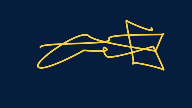 gold neon corner bracket symbol glowing on dark blue gradient background minimal design