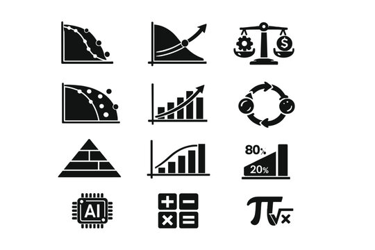 Vector icon efficiency detailed grid image simple analytics generation balance no pareto
