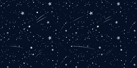 starry night sky with shooting stars dark blue background © Anik