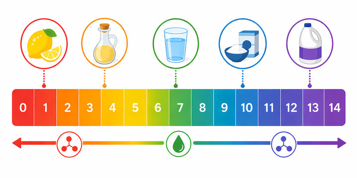 pH scale acidic basic chemistry indicator illustration