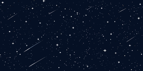 starry night sky with shooting stars dark blue background © Ankan