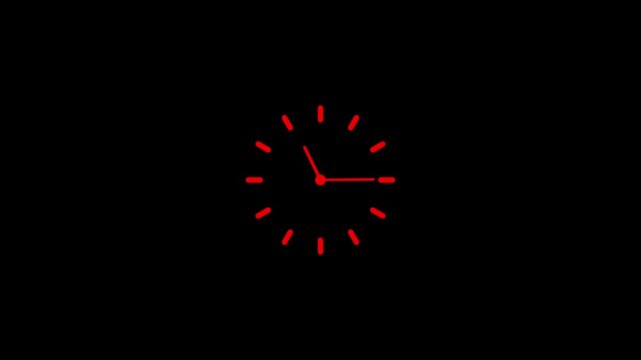 Minimalist clock animation with circular progress loading bar on white background