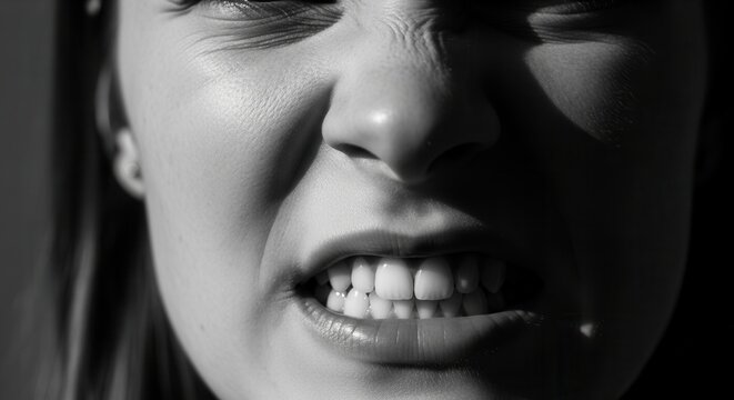 Dramatic Black And White Portrait Capturing Intense Human Emotion And Expression