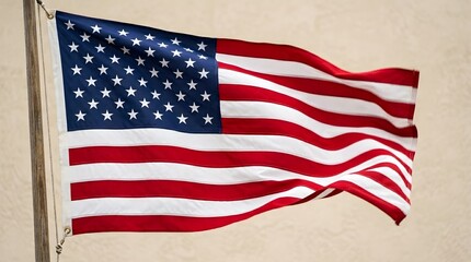 Fototapeta premium The american flag waving proudly a symbol of freedom and national identity