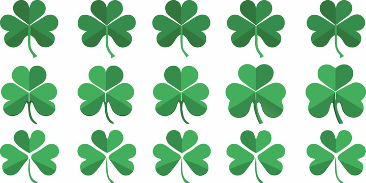 Green clover collection vector illustration with white background