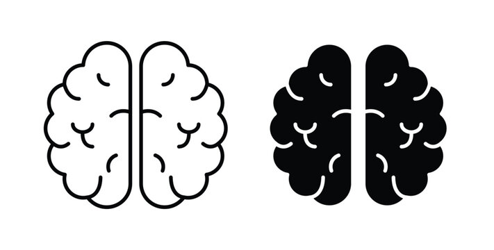 Brain icon graphic designs pack. thin line icon set.