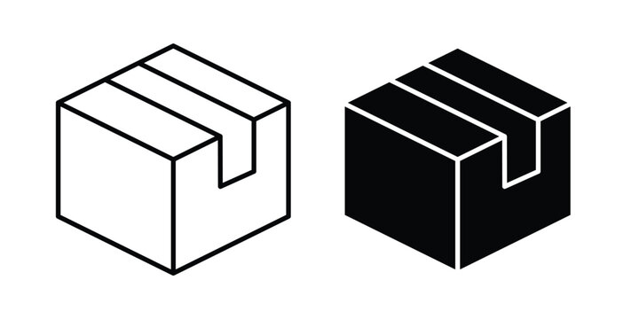 Box icon graphic designs pack. thin line icon set.