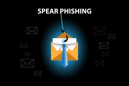Spear phishing email attack concept. Highly targeted cyberattack.