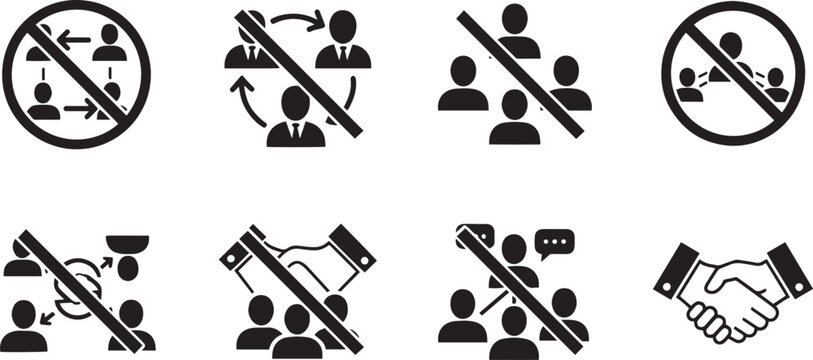 Anti Corruption Icon Set Prohibiting Bribery Collusion Conflict of Interest and Unethical Business Networking