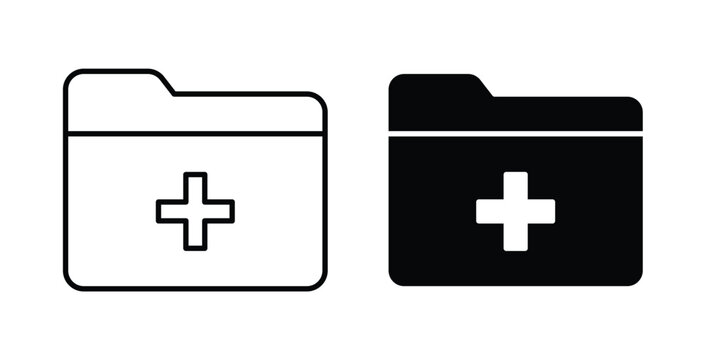 Create folder icon graphic designs pack. thin line icon set.