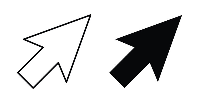 Cursor arrow icon graphic designs pack. thin line icon set.