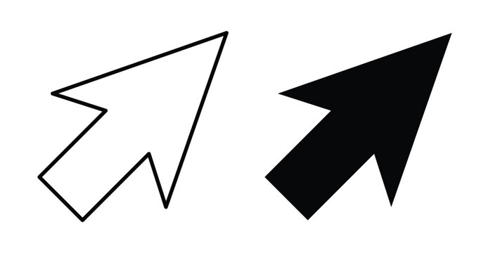 Cursor icon graphic designs pack. thin line icon set.
