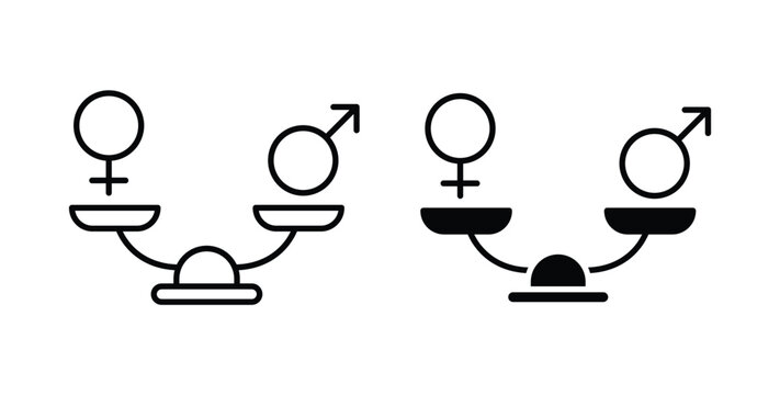 Equality icon graphic designs pack. thin line icon set.