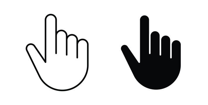 Finger icon graphic designs pack. thin line icon set.