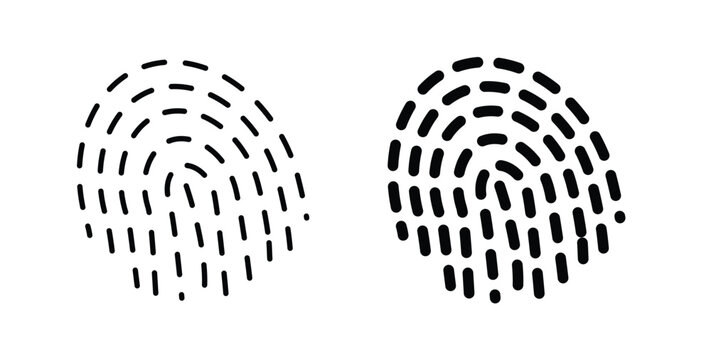 Fingerprint icon graphic designs pack. thin line icon set.