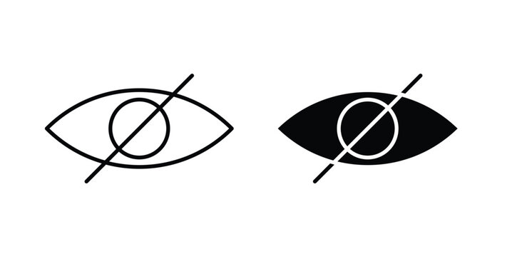 Hide icon graphic designs pack. thin line icon set.