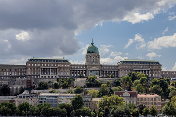 Naklejka premium View of Buda Castle and Danube River, Budapest, Hungary