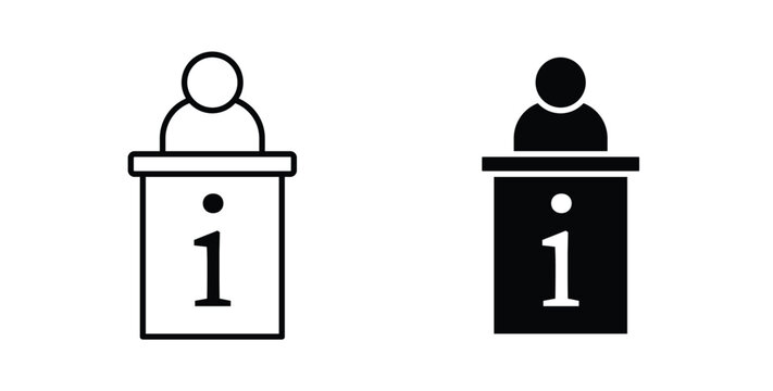 Information desk icon graphic designs pack. thin line icon set.
