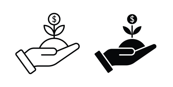 Investment icon graphic designs pack. thin line icon set.