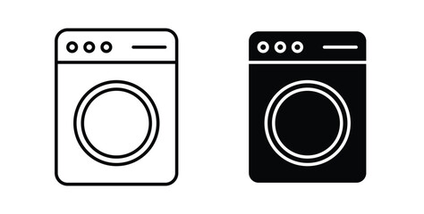 laundry machine icon graphic designs pack. thin line icon set.