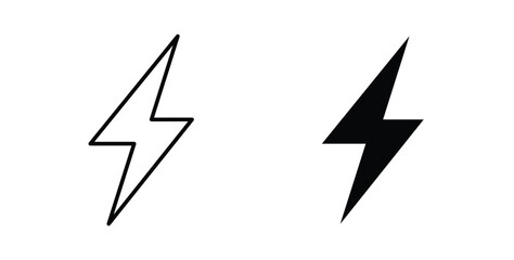 Lightning bolt icon graphic designs pack. thin line icon set. © Hestia
