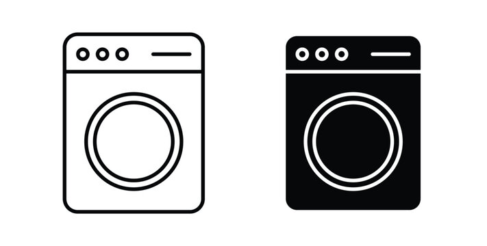 laundry machine icon graphic designs pack. thin line icon set.